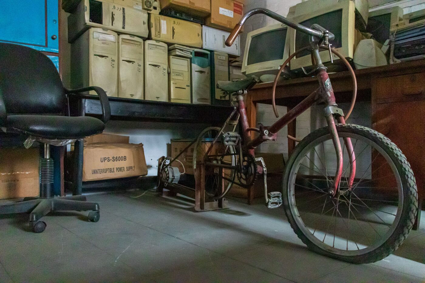 Bicycle-powered electricity generator invented by Muni Bahadur Sakya